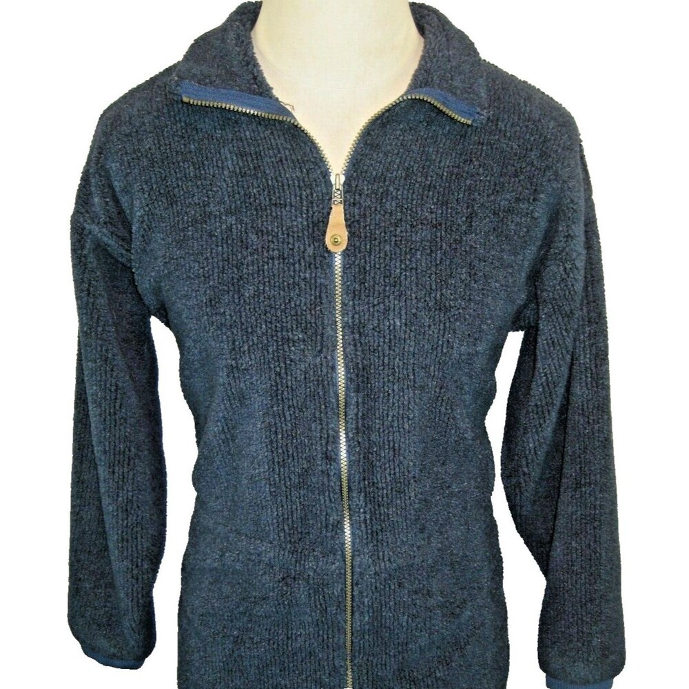 Womens Columbia Blue Full Zip Polyester Berber Fleece Sweater sz Lg